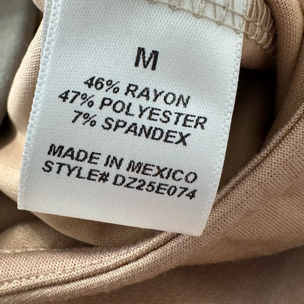 Fashion Nova Nude Wide Leg Jumpsuit Medium Stretch Drawstring Pockets - Picture 11 of 11